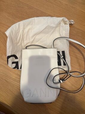 GANNI White Leather Crossbody Bag